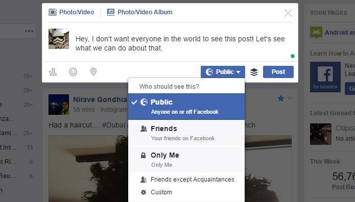 facebook trikovi post privatnost