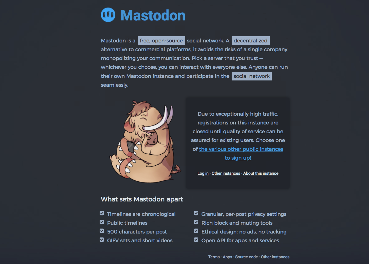 mastodon društvena mreža
